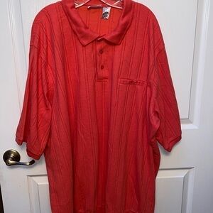 a mens King Size solid orange short sleeve front pocket casual shirt 4xl